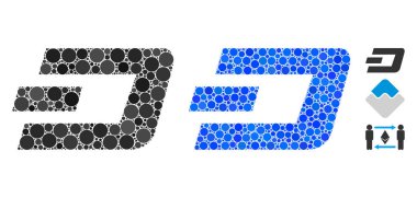 Dash Currency Mosaic Icon of Circle Dots