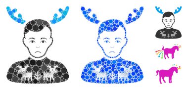 Geyik Boynuzlu Kocasının Küresel Ögelerin Kompozisyon Simgesi