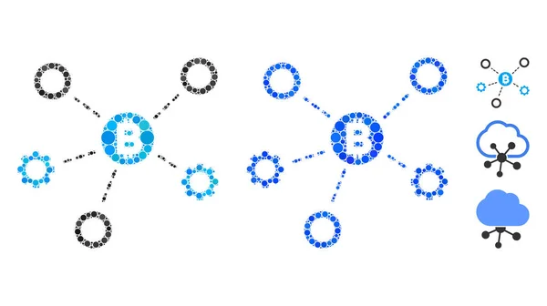 Bitcoin Network Nodes - икона кругов — стоковый вектор