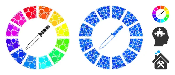 Icône de mosaïque de roue de couleur de points ronds — Image vectorielle
