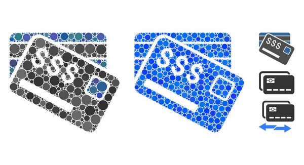 Tarjetas de Crédito Mosaic Icon of Spheric Items — Vector de stock