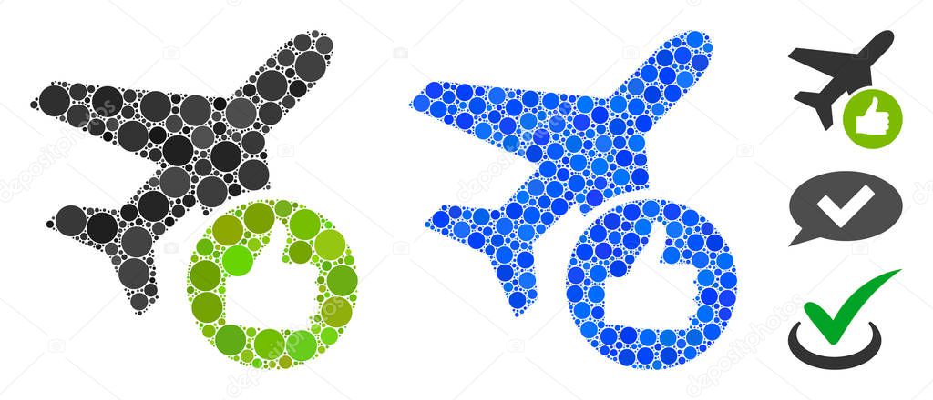 Airplane Valid Mosaic Icon of Circles