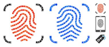 Çemberlerin Parmak izi Mozaik Simgesi