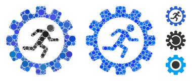 Dişli Sıçan Yarışı Kompozisyon Yuvarlak Noktalar Simgesi