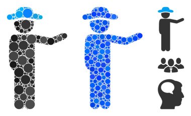 Beyler Yuvarlak Noktaların Mozaik Simgesini Gösterin