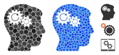 Baş Çarklar Döndürme Mozaik Çemberler Simgesi