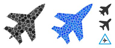 Jet Fighter Kompozisyon Yuvarlak Noktalar Simgesi