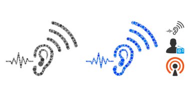 Yuvarlak Noktaların Mozaik Simgesini Dinle ve Aktar