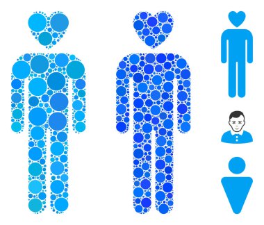 Aşık Adam Çember Noktalarının Mozaik Simgesi