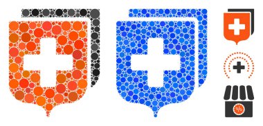 Küre Ögelerinin Tıbbi Kalkanlar Bileşimi Simgesi