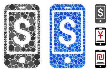 Yuvarlak Noktaların Mobil Denge Bileşimi Simgesi