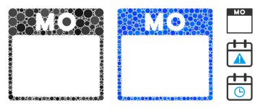 Pazartesi Takvim Sayfası Çember Noktaları Mozaik Simgesi