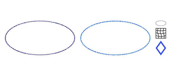 Ellipse ram mosaik ikon av cirklar — Stock vektor