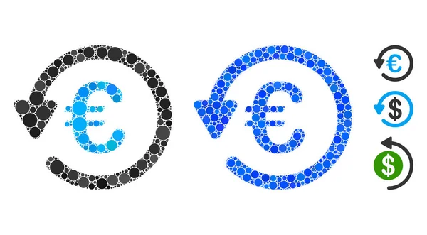 Euro rabatt mosaik ikonen för cirklar — Stock vektor