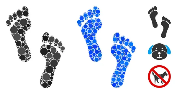 Footprints Mosaic Icon of Circles — Stock Vector