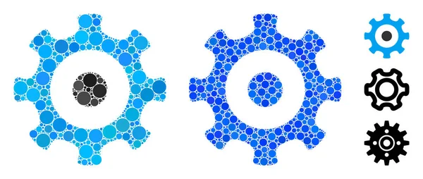 Tandwielsamenstelling icoon van cirkels — Stockvector