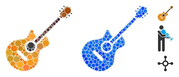 Gitarrenmosaik Ikone der Kreise — Stockvektor