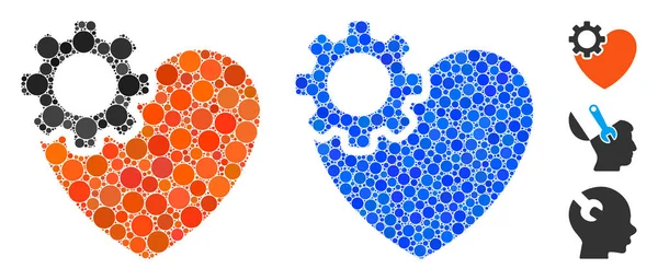 Mosaico de Cirugía del Corazón Icono de Circle Dots — Vector de stock