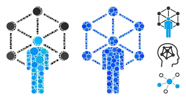 Человеческая сетевая икона "Круглые точки" — стоковый вектор