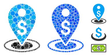 Çember Noktalarının Para Yeri Mozaik Simgesi