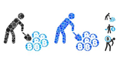 Madencilik Bitcoinleri Yuvarlak Noktaların Mozaik Simgesi