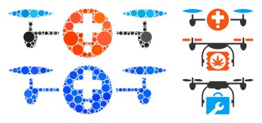 Quadcopter Eczane Çemberlerin Bileşimi Simgesi