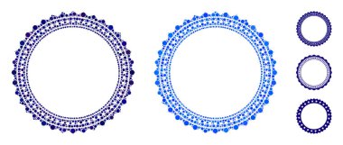 Rosette Dairesel Yıldız Çerçeve Bileşimi Çember Noktaları Simgesi