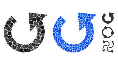 Yuvarlak Noktaların Ccw Mozaik Simgesini Döndür