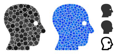 Küresel Ögelerin Sessiz Baş Kompozisyon Simgesi