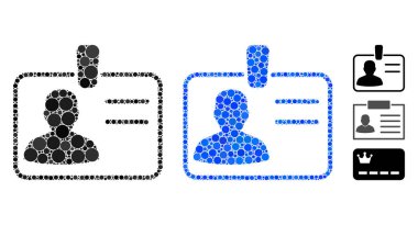 Küresel Ögelerin Kullanıcı Rozeti Mozaik Simgesi