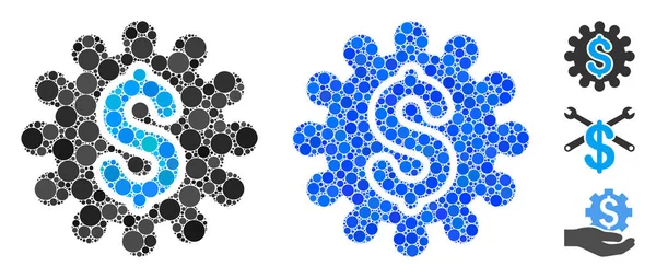 Zahlungskonfiguration Mosaik-Symbol von Kreisen — Stockvektor