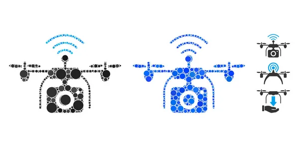 Ραδιοκάμερα Drone Σύνθεση Εικονίδιο των κύκλων — Διανυσματικό Αρχείο
