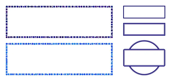 Icône de mosaïque de cadre rectangulaire de points ronds — Image vectorielle