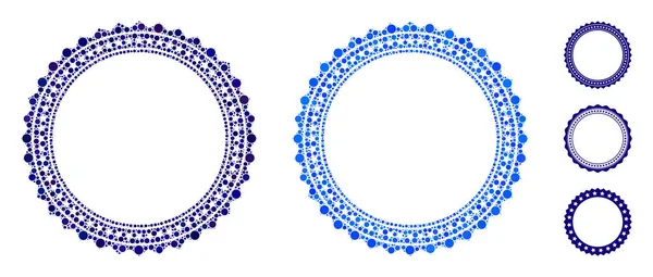 Rosette Circular Star Frame Composition Icon of Circle Dots