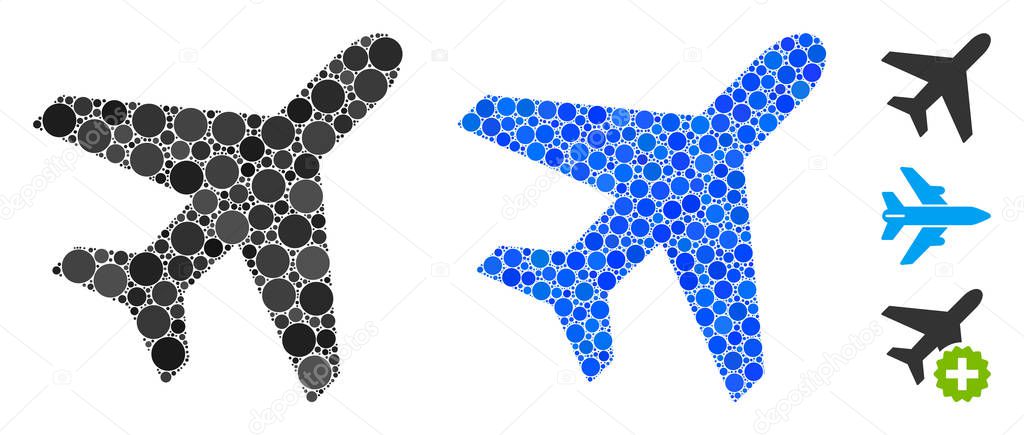 Plane Mosaic Icon of Round Dots