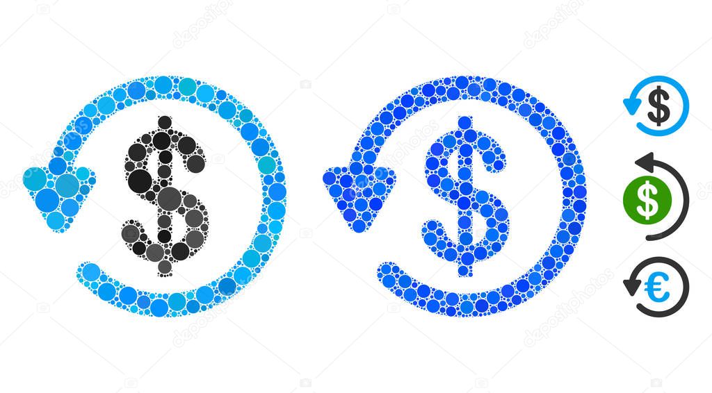 Refund Mosaic Icon of Circles