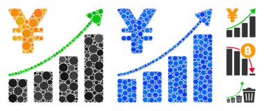 Yen Büyüme Grafik Bileşimi Çemberlerin Simgesi