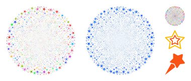 Küresel Ögelerin Yıldız Havai fişek Küre Bileşimi Simgesi