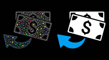 Işık Lekeli Fişek Kablo Çerçevesi Nakit Simgesi Simgesi