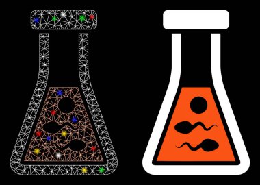 Işıklı Ağ Ağı Sperm Sıvı Simgesi Simgesi