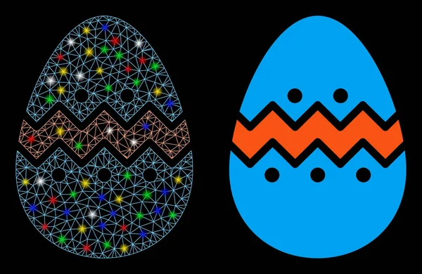 Икона Пасхального Яйца с факельными пятнами — стоковый вектор