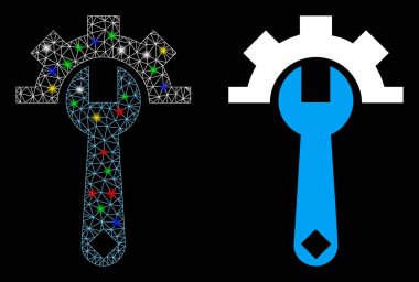 Parlak Izgara Ağ Servisi Işıklı Simge Simgesi