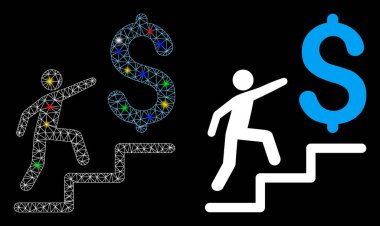 Işıl ışıl 2d İş Merdivenleri İşaret fişeği Benekli Simge