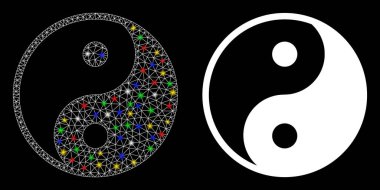 Fişek Benekli Yin Yang Simgesi Ağı 'nı parlat