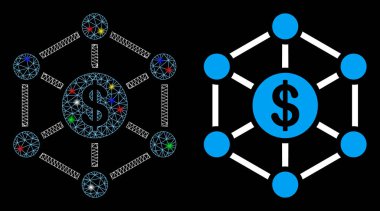 Işıldayan Ağ 2d Işıklı Finansal Ağ Simgesi