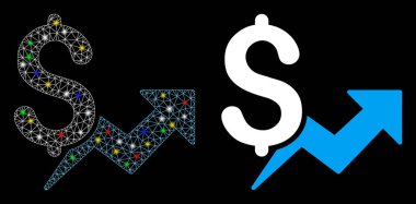 Parlak Ağlı İskelet Fiyat Büyüme Simgesi Flash Benekli