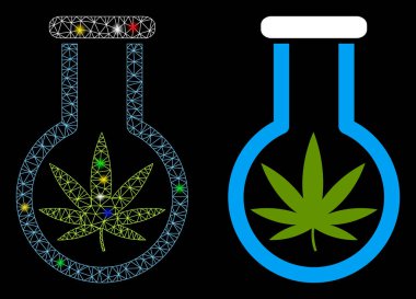 Parlak Izgara Ağı Kenevir Matarası Flash Benekli Simgesi