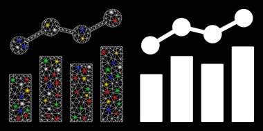 Işıldayan Ağ 2d İstatistik Grafikleri Alevli Simge Simgesi