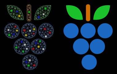 Parlak Ağlı Gövde Üzümler Flash Noktalı Simge