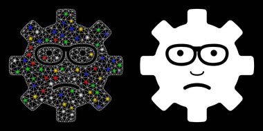 Ağ İskelet Servisi Teçhizat Gülümseme Simgesi Fişek Benekli